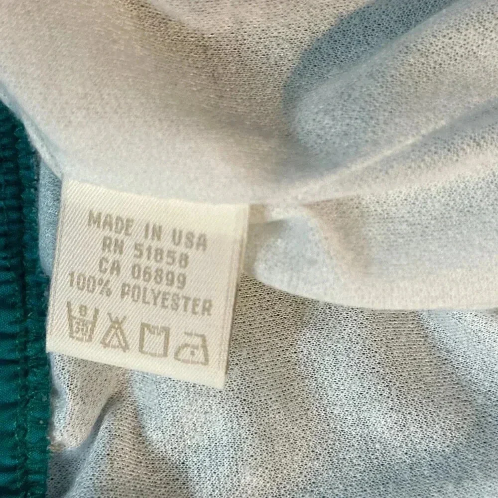 Vintage 90s LBH Windbreaker Womens Medium Teal Green Geometric Sporty Jacket - Picture 15 of 16